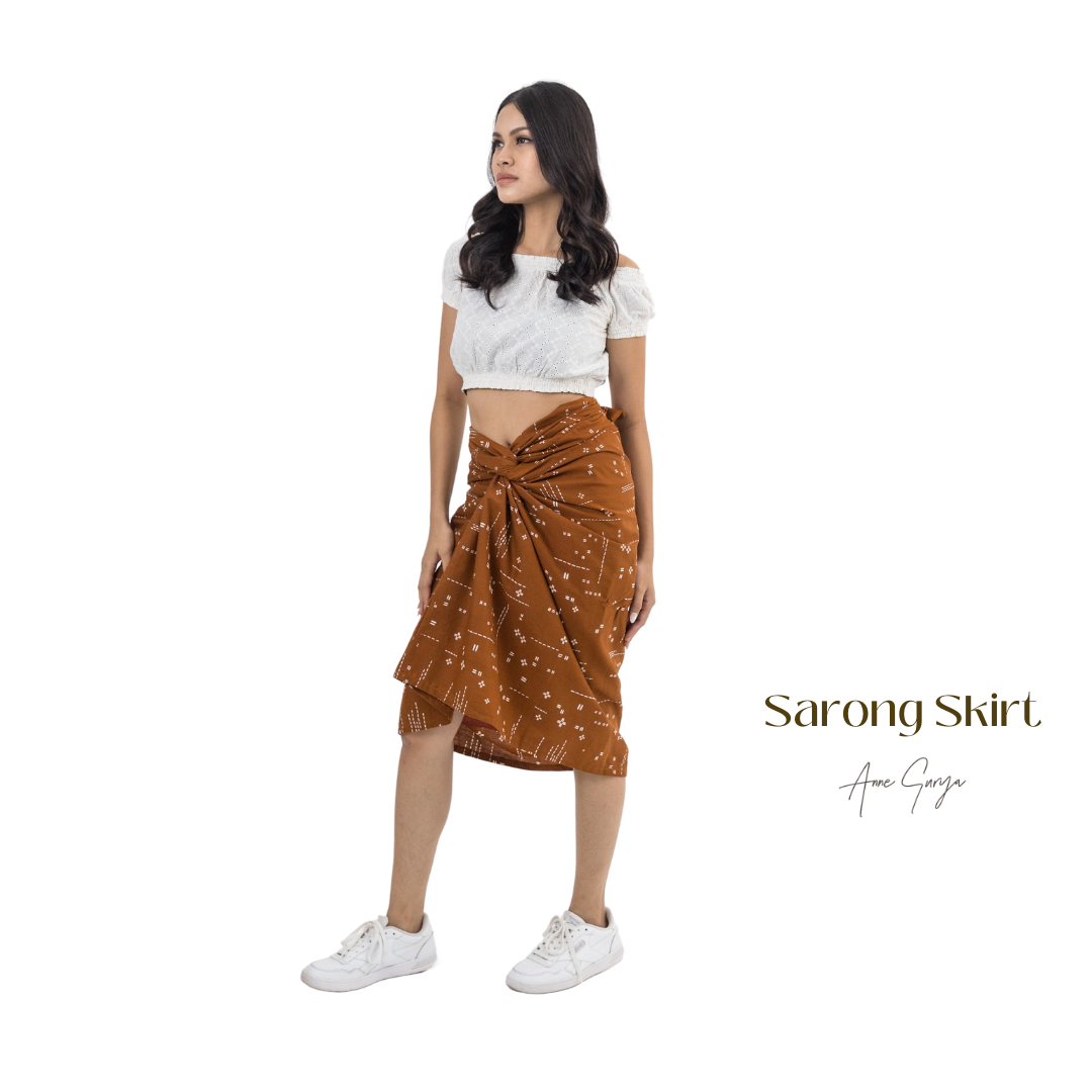 Sarong Skirt - Cotton Batik Sarong Bali Wrapped Tie Style